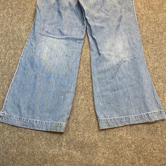 Happily Grey Wide Leg Jeans Womens 13 34x31 Lightweight Pants Blue Medium Wash - Picture 6 of 8